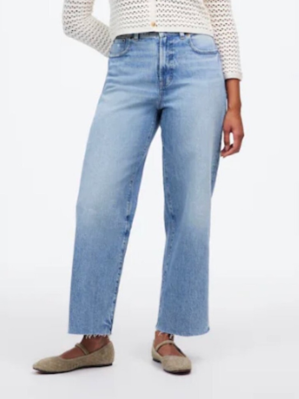Madewell The Curvy Perfect Vintage Wide Leg Crop Jeans size 28